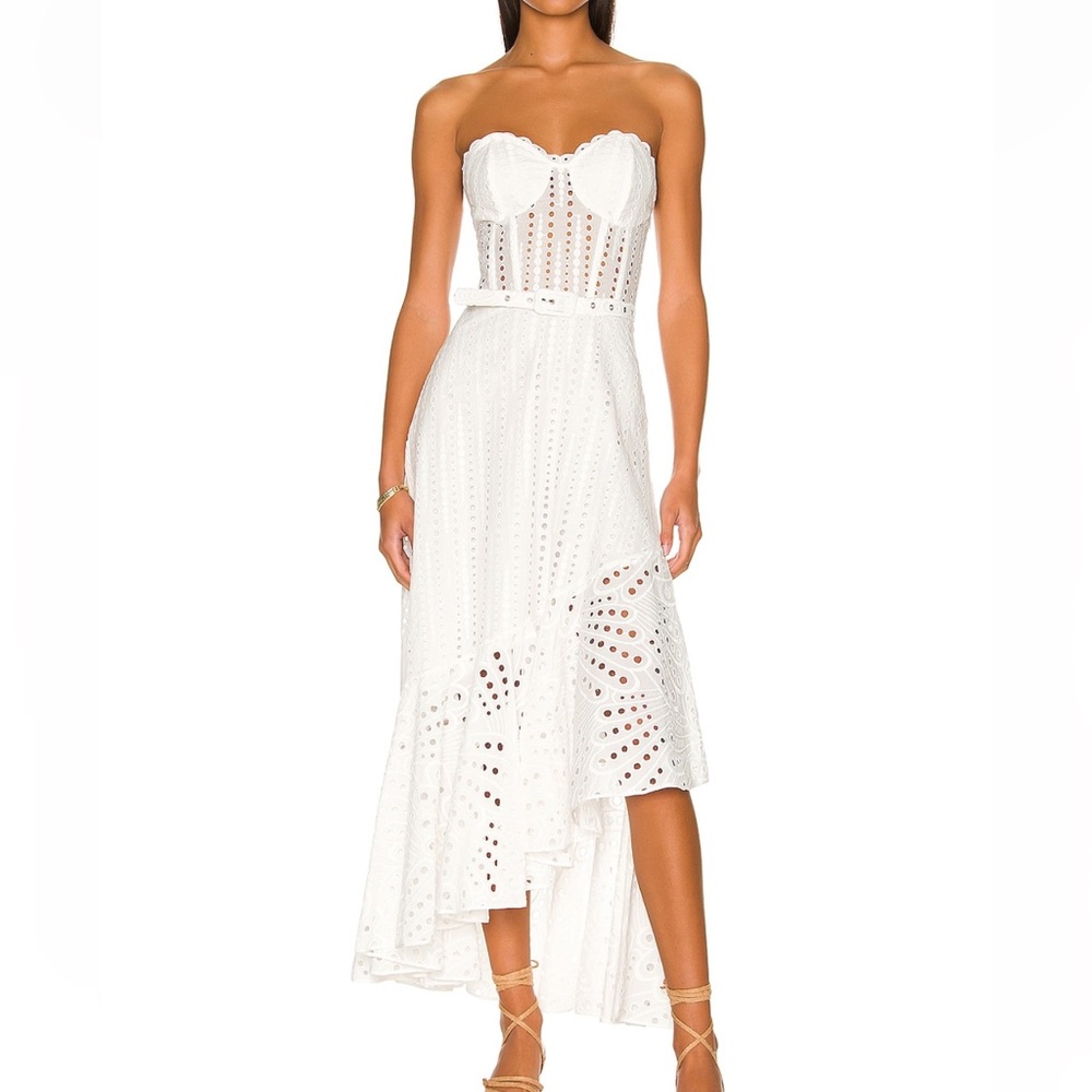 charo Ruiz Ibiza aurora maxi dress, white, medium, new with tag